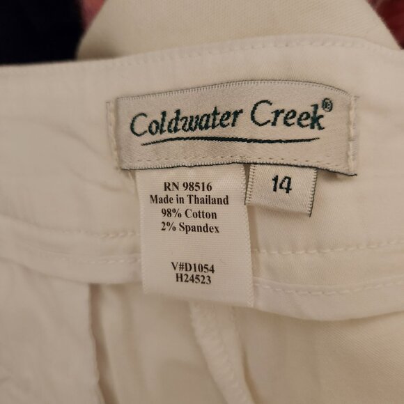 NEW Coldwater Creek Pants Size 14 Sateen Crop White NWT‎ See Description - Picture 5 of 11
